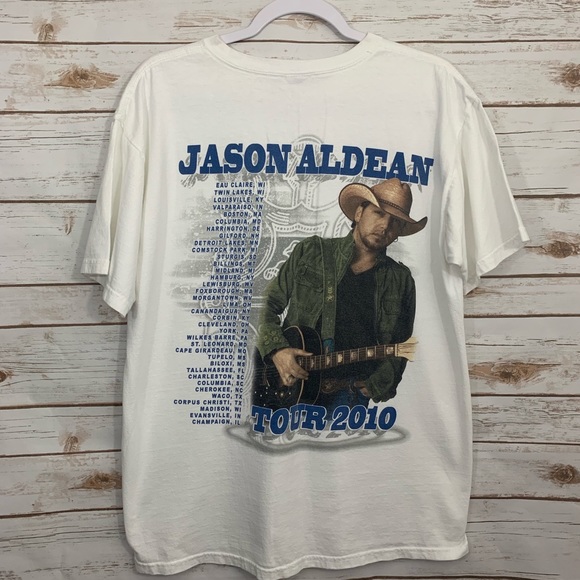 Jason Aldean Graphic Band Tour White T Shi… - Picture 2 of 6